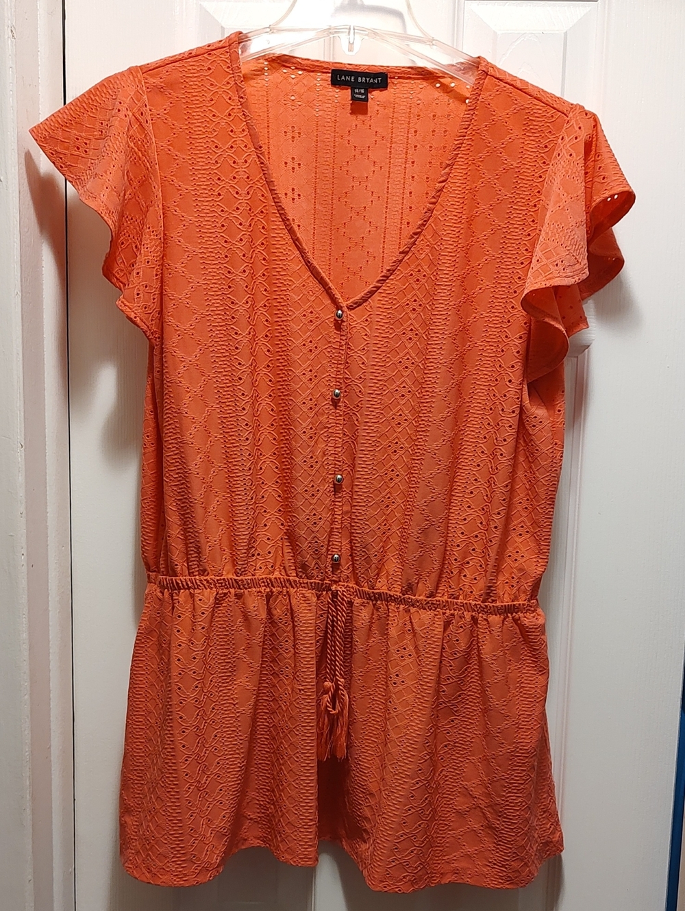 Lane Bryant Salmon Peplum Blouse